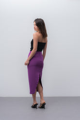 Falda midi abertura trasera